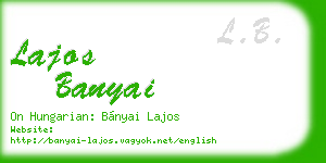 lajos banyai business card